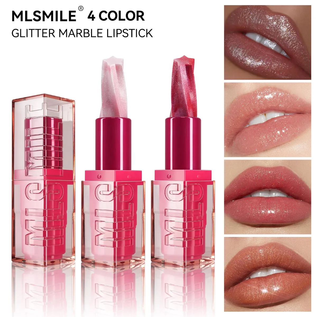 Pearlescent Spiral Lipstick – Moisturizing Shimmer Lip Gloss with Fine Sparkle, Long-Lasting Hydrating Lip Color